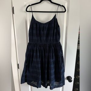 JCrew Navy Blue Eyelet Sundress Woman’s Size 8